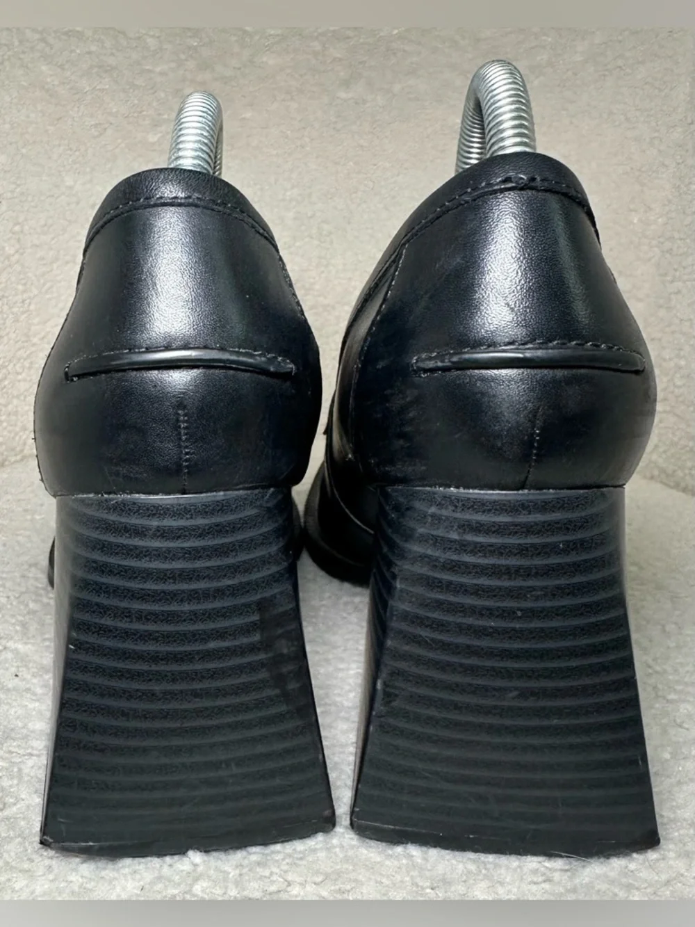 Sam Edelman Black‎ Leather Kiltie Chunky Loafer Preppy Academic Lolita Dark 9.5